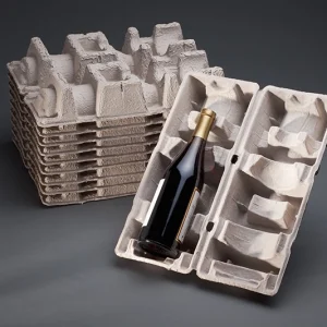 Molded Fiber Clamshell Wine Shipper Packaging for 1 pack wine